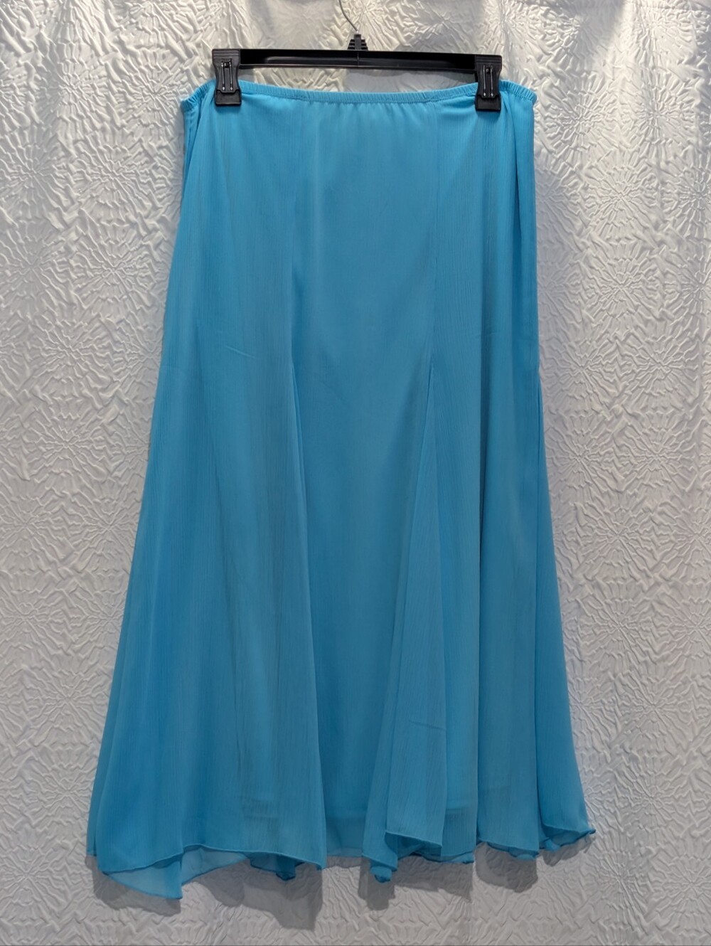Ruby Rd. Turquoise Blue Midi Skirt, 8P, A-Line With Gores, Flouncy, Flowing, EUC